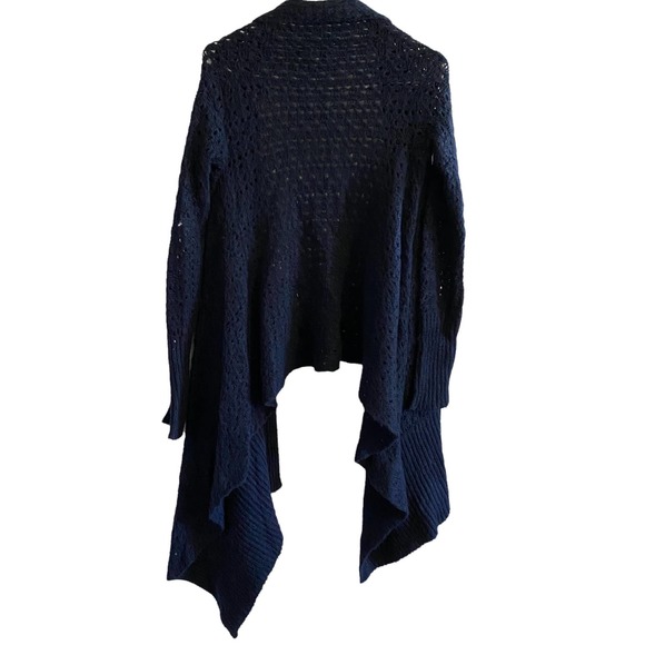 uma/Racquel Davidowicz Open Waterfall Navy Blue Cardigan Size Medium - Picture 2 of 4